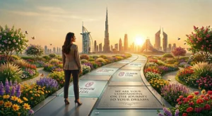 Garden journey towards clear city skyline with Crimson Legal guidance