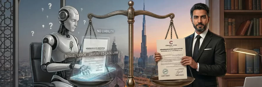 Legal scales weigh unaudited digital prompts against verified professional counsel